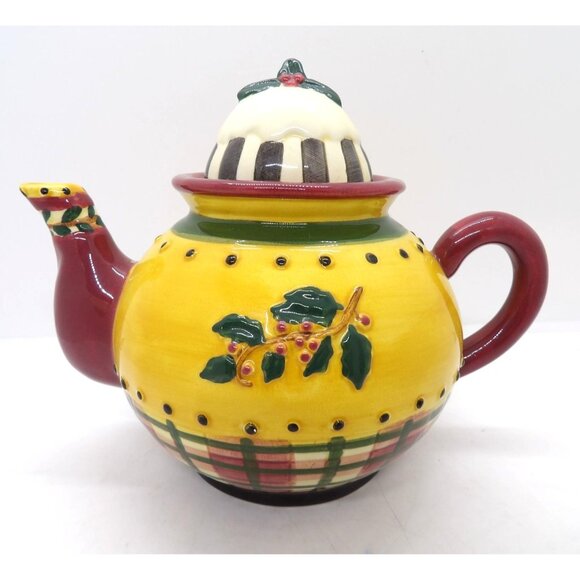 Sakura Debbie Mumm Hand Painted Ceramic Tea Pot Displayed Signed - Picture 1 of 4